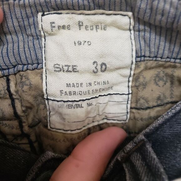 Free People Black Denim Mini Skirt Womens 30 - Picture 10 of 12